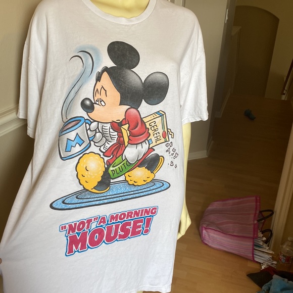 Oversized White Disney Brand Mickey Mouse Shirt - Picture 4 of 6